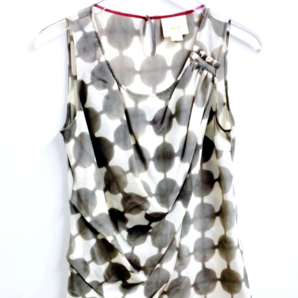 Anthropologie Maeve Silk Dotted Sleeveless Blouse